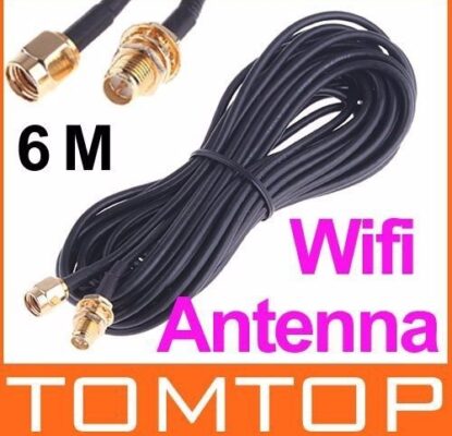 6 m wifi wireless network card router antenna extension cable RP-SMA revolution mother RG174 pure copper feeder