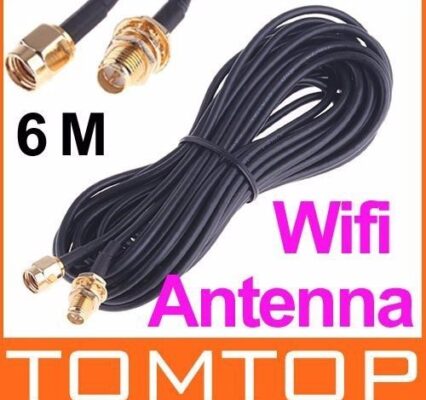 6 m wifi wireless network card router antenna extension cable RP-SMA revolution mother RG174 pure copper feeder