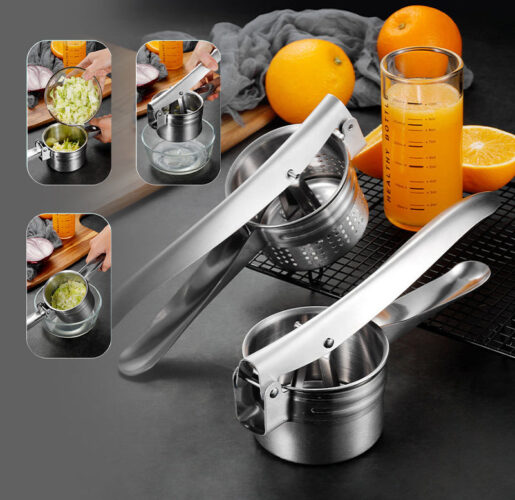 Kitchen Portable Juicer Water Squeezer Stainless Steel Juicer Squeezing Potato Masher Garlic Press Kitchen Supplies