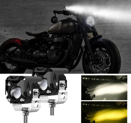 LED Bi-color Yellow And White Light External Work Light Motorcycle Light