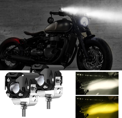 LED Bi-color Yellow And White Light External Work Light Motorcycle Light